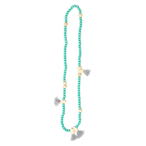 Tiny Egg Cluster bead and tassel necklace