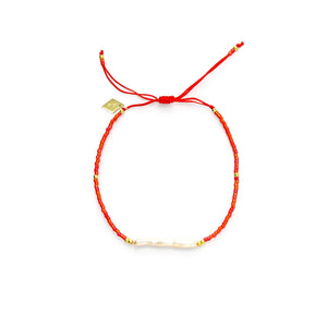 Long Pearl Wristlet - Red
