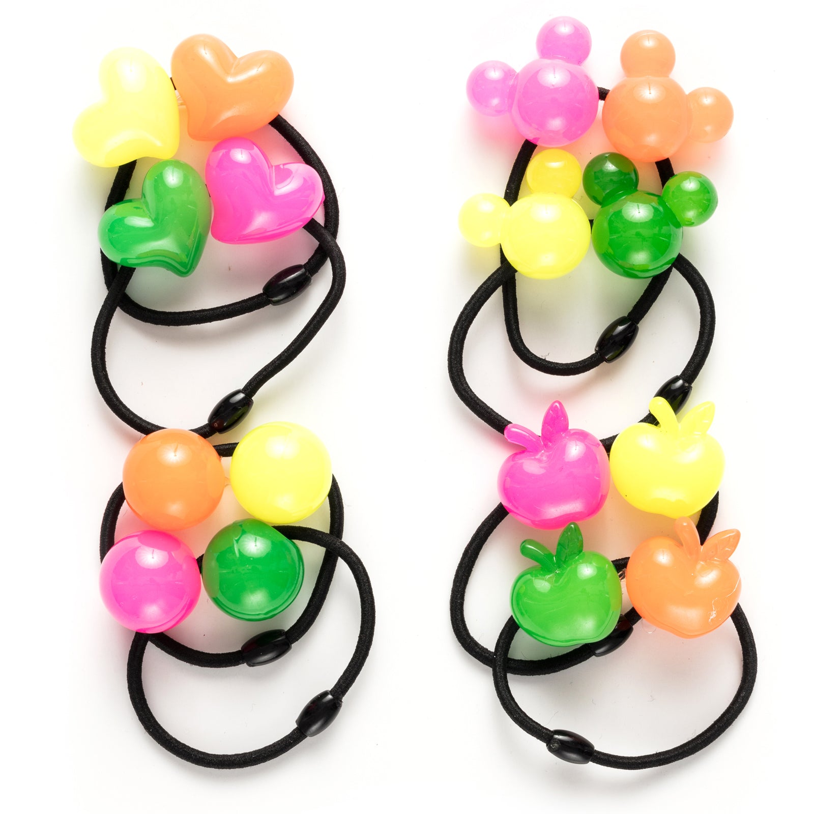 Hearts, Mickeys, Apples and Spheres shiny bauble hair tie