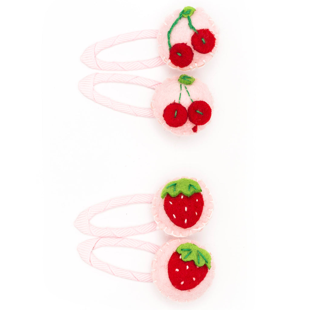 Pink strawberry and cherry clip