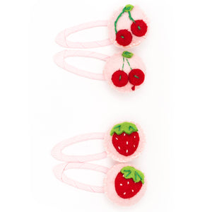 Pink strawberry and cherry clip
