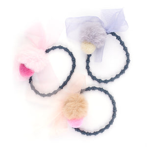 Pom Poms and Tulle hair tie