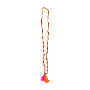 Tan Beads with Tassels necklace