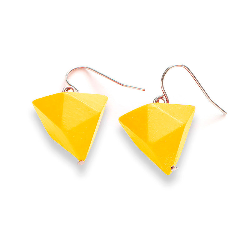 Faceted triangle drop earring