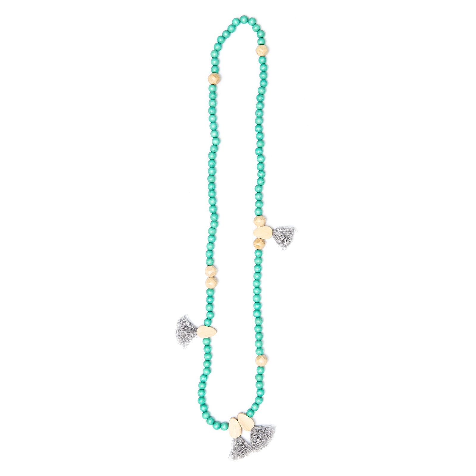 Tiny Egg Cluster bead and tassel necklace