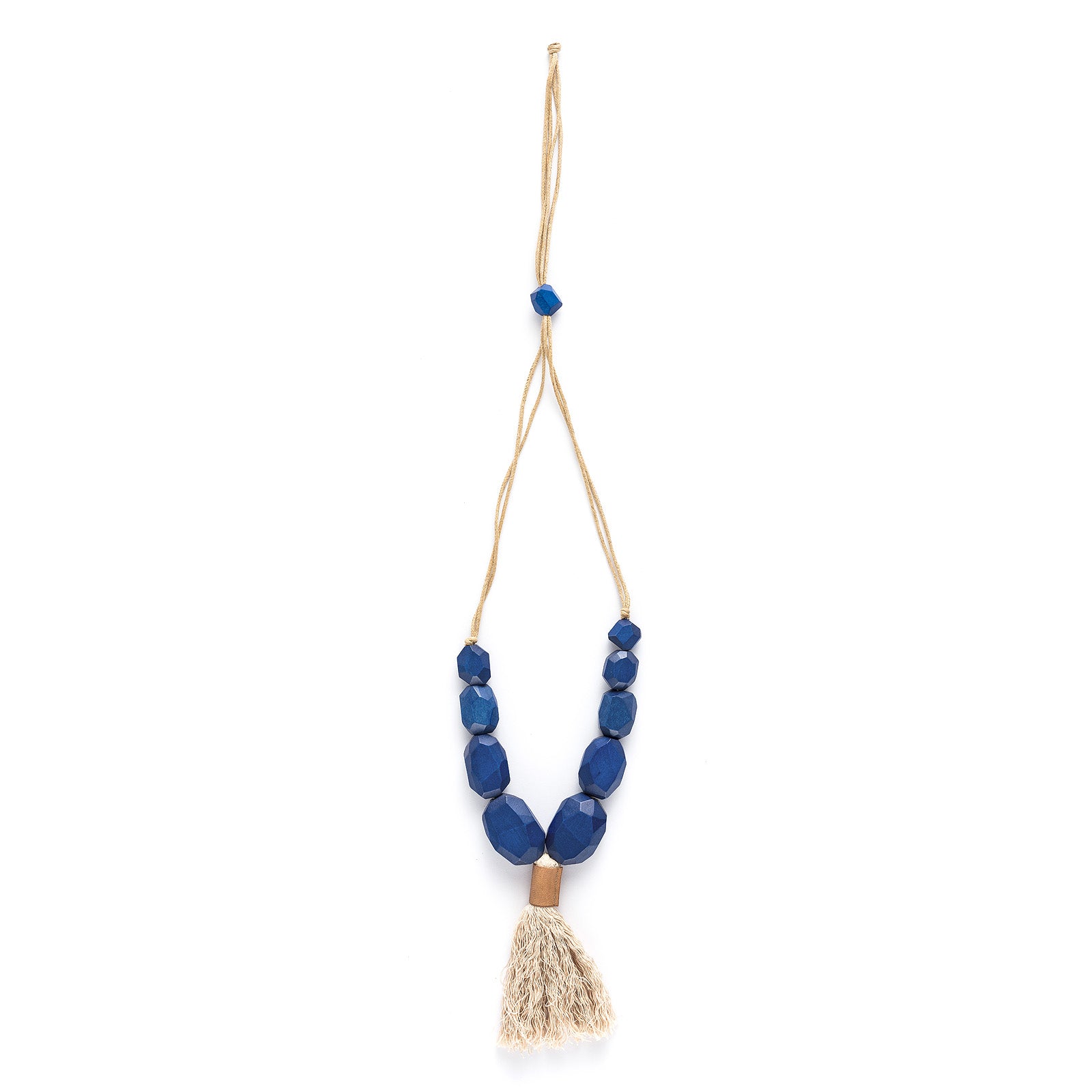 Faceted rocks with tassel necklace
