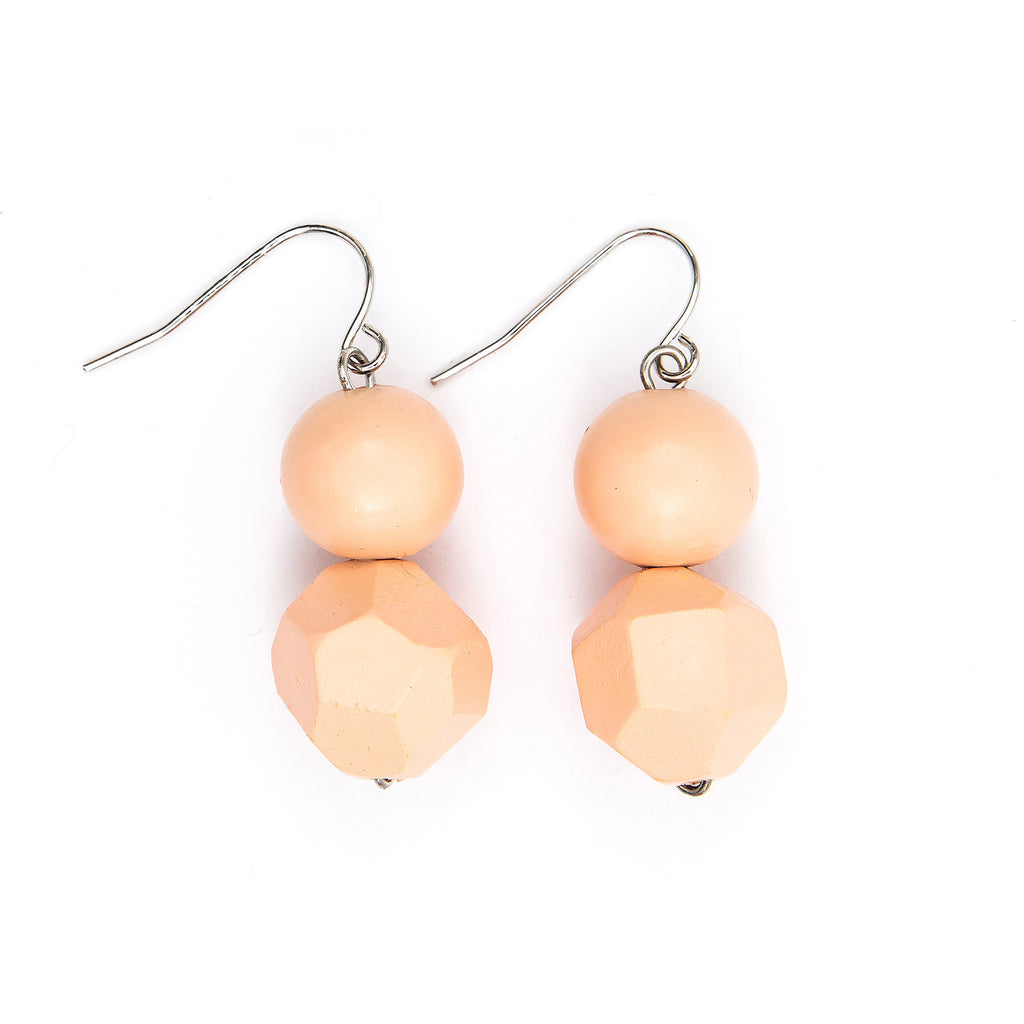 Ball and Facet drop earring