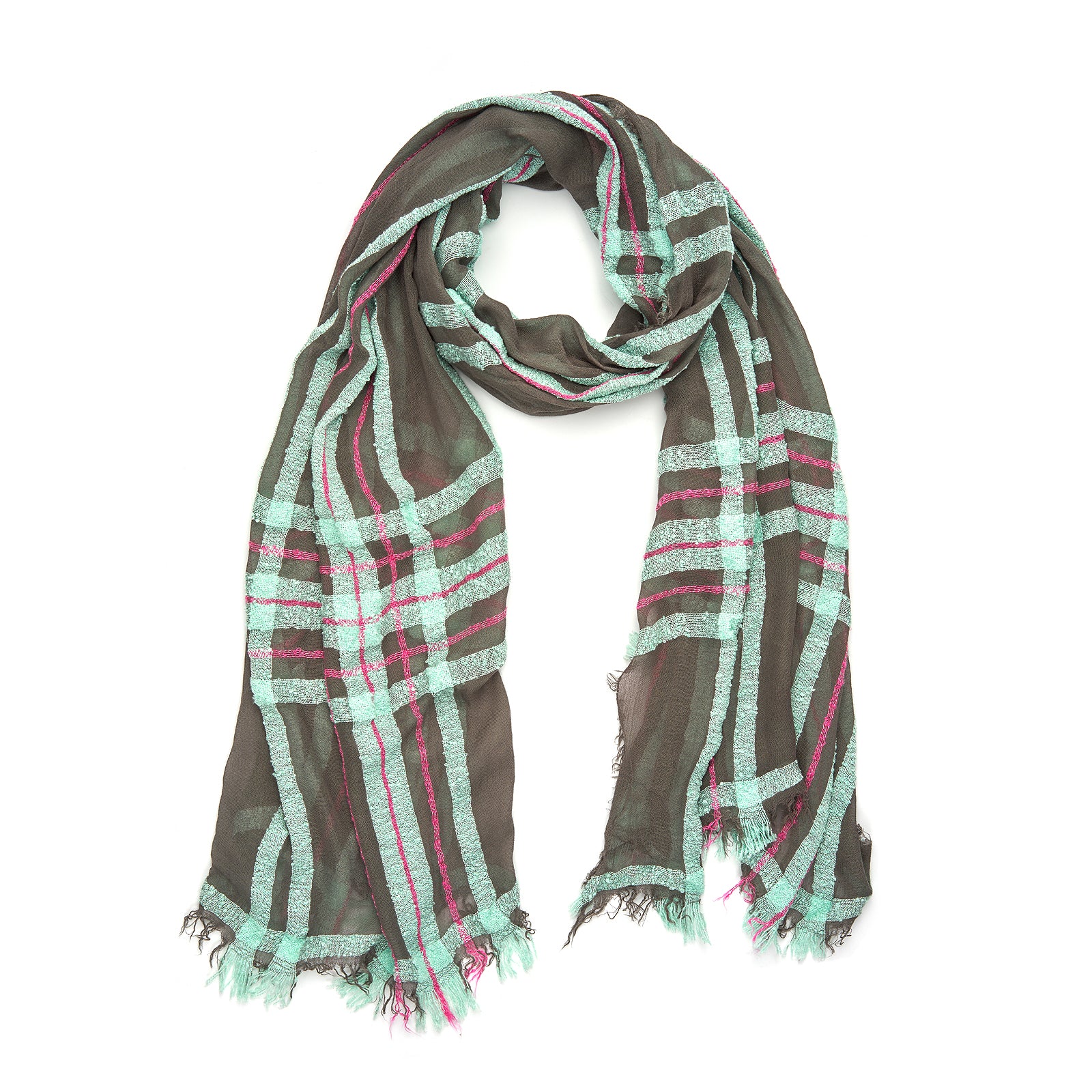 Thick check scarf