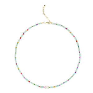 Stone & Pearl Vermeil Necklace