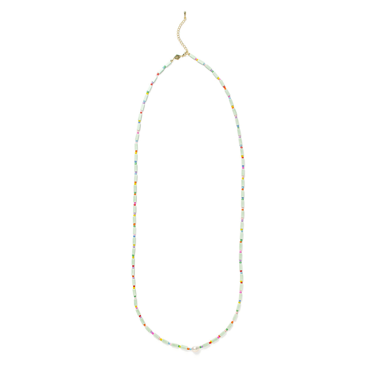 Stone & Pearl Long Necklace – Rare Rabbit