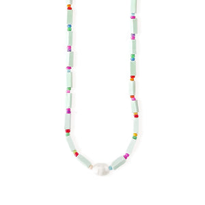 Stone & Pearl Long Necklace