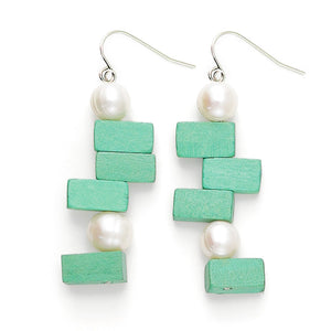 PI Drop Earrings with 2 Pearls