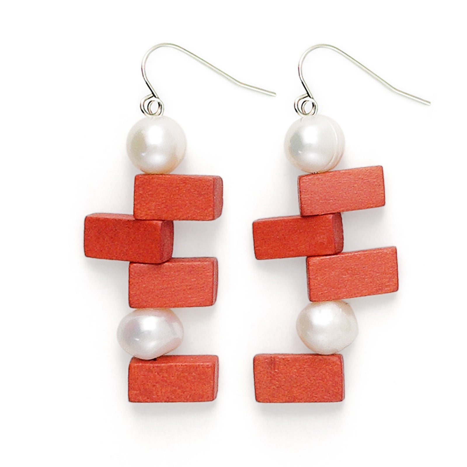 PI Drop Earrings with 2 Pearls